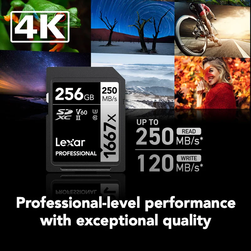 Tarjeta Lexar 256GB Professional 1667x UHS-II SDXC