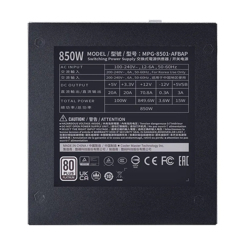 Cooler Master XG850 80PLUS Platinum 850W