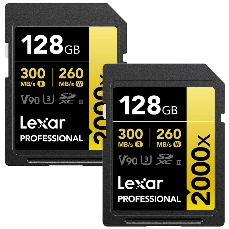 Tarjeta Lexar 128GB Professional 2000x UHS-II SDXC (2-Pack)