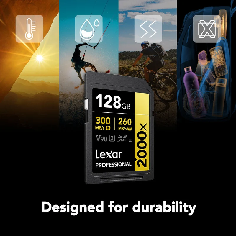 Tarjeta Lexar 128GB Professional 2000x UHS-II SDXC (2-Pack)