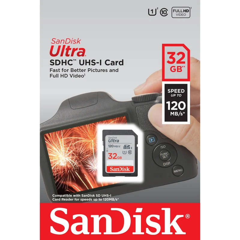 Tarjeta SanDisk 32GB Ultra UHS-I SDHC (120 MB/s)