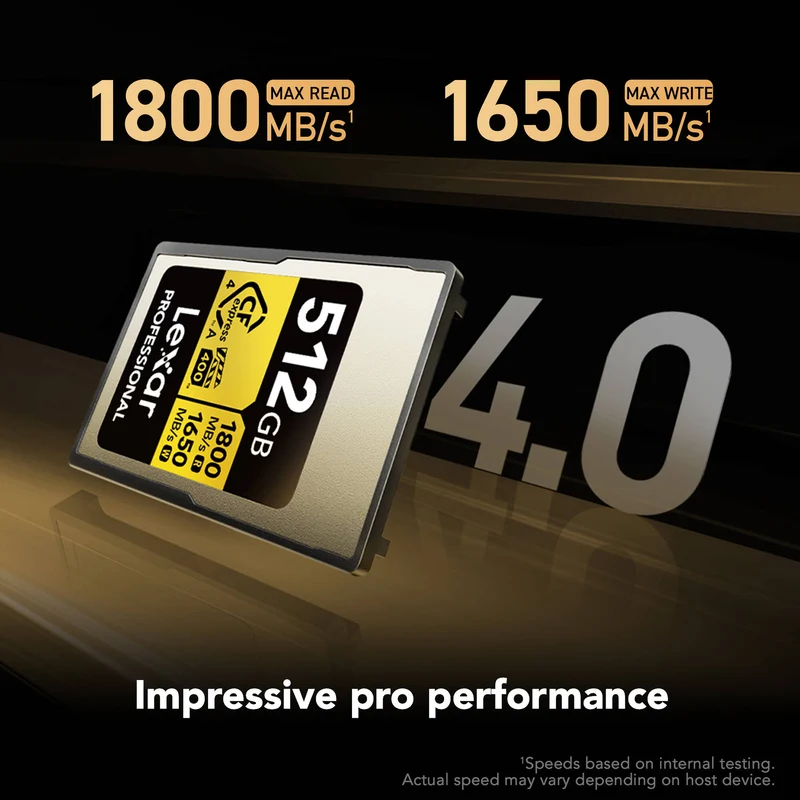 Tarjeta CFexpress Type A Lexar 512GB Professional GOLD CFexpress 4.0 Type A