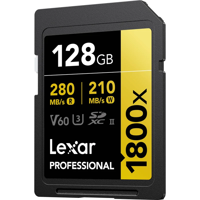Tarjeta Lexar 128GB Professional 1800x UHS-II SDXC (GOLD Serie, 2-Pack)