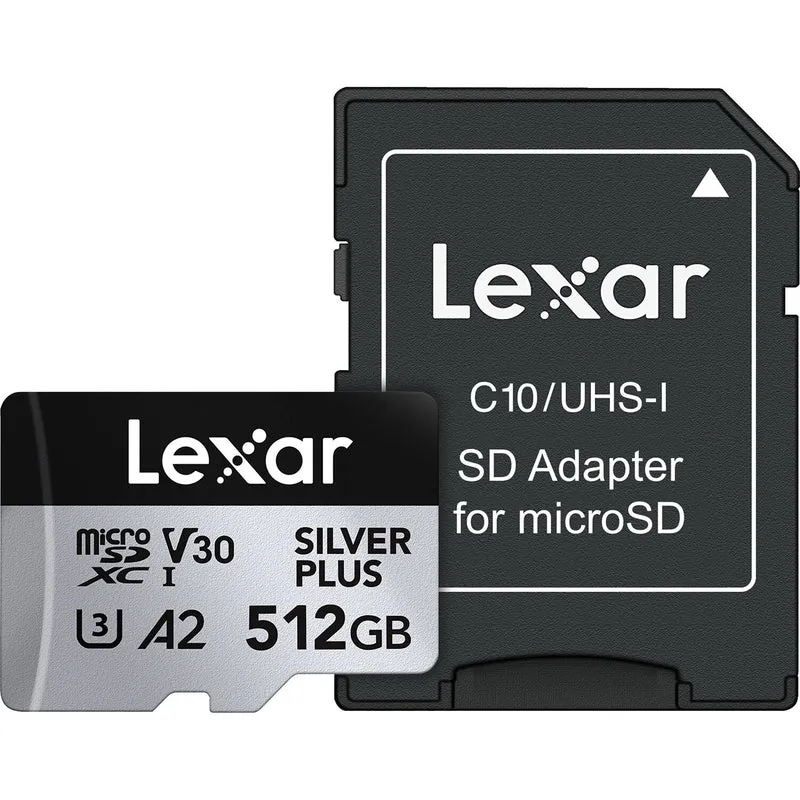Tarjeta Lexar 512GB Professional SILVER PLUS UHS-I microSDXC con SD Adapter