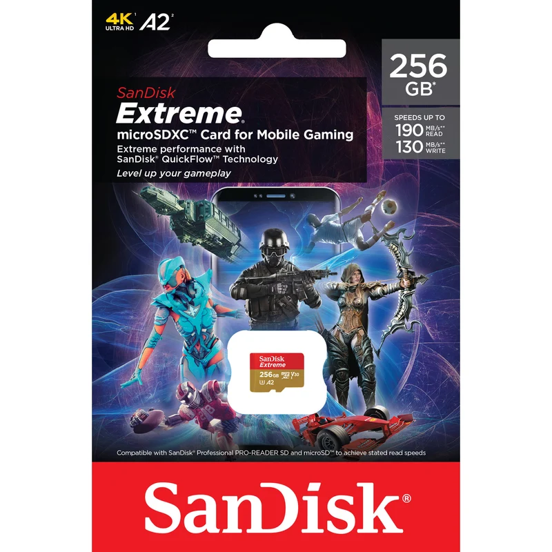 Tarjeta SanDisk 256GB Extreme UHS-I microSDXC (190 MB/s)