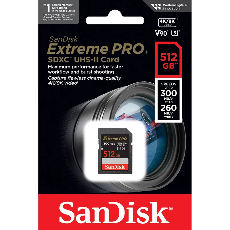 Tarjeta SanDisk 512GB Extreme PRO UHS-II SDXC (300 MB/s)