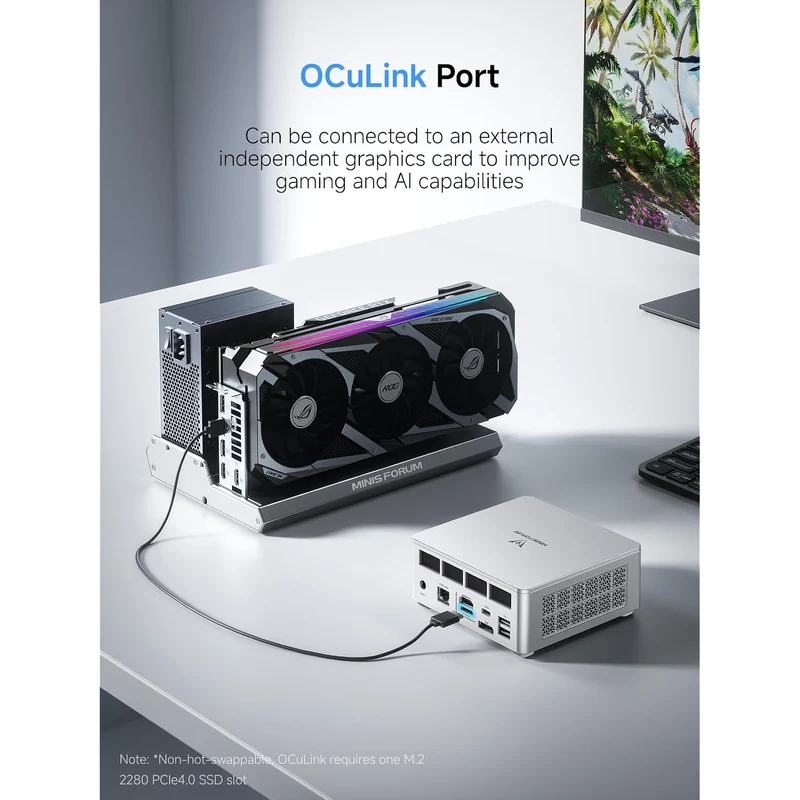 Mini PC Minisforum UM880 Plus 32 GB RAM 1 TB SSD, con AMD Ryzen 7 8845HS