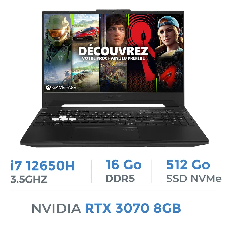 ASUS TUF DASH FX5117Z Intel Core i7 12650H/16GB/512GB SSD/RTX3070 8GB/15.6'' 144Hz