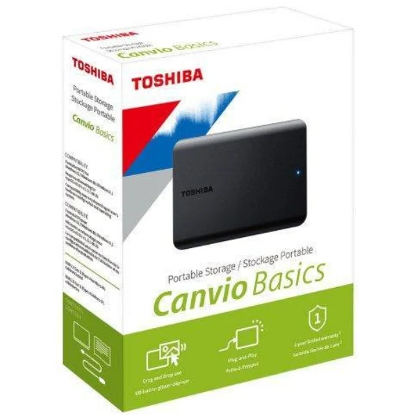 Disco Duro Externo Toshiba Canvio Basics - 4TB - USB 3.0 - Negro Mate