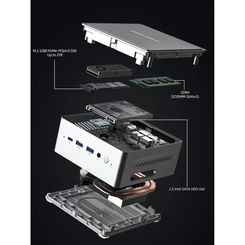 Mini PC Minisforum NAB6 Lite 16 GB RAM 1 TB SSD, con Core i5-12600H