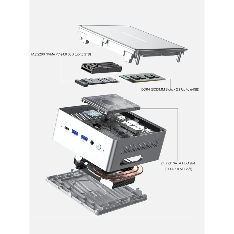 Mini PC Minisforum NAB6 Lite 16 GB RAM 500 GB SSD, con Intel Core i5-12600H