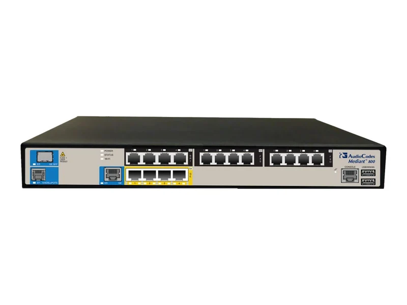 Gateway VoIP AudioCodes Mediant 800B E-SBC, hasta 60 canales de voz, 250 sesiones SIP, 1U