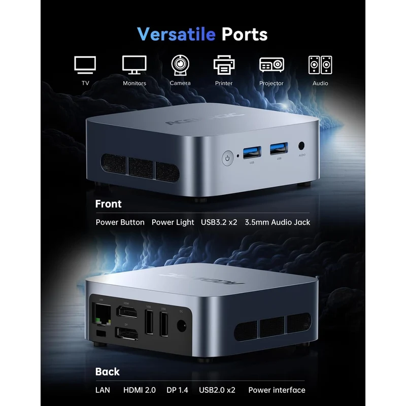Mini PC Acemagic V1 8 GB RAM 256 GB SSD, con Intel N95