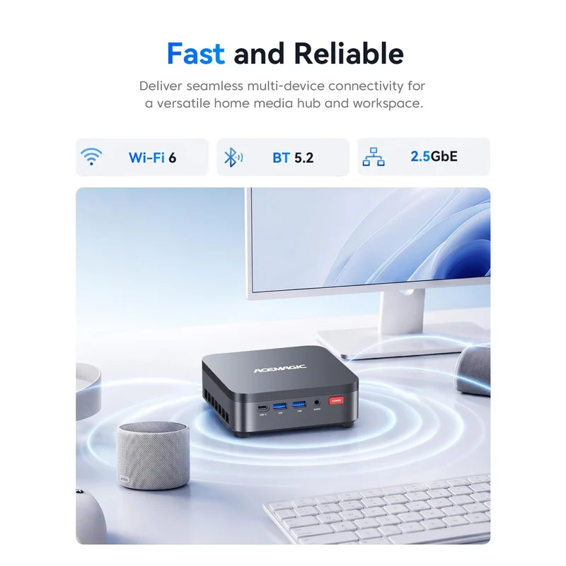 Mini PC Acemagic K5 16 GB RAM 512 GB SSD, con AMD Ryzen 5 7640HS y Windows 11 Pro