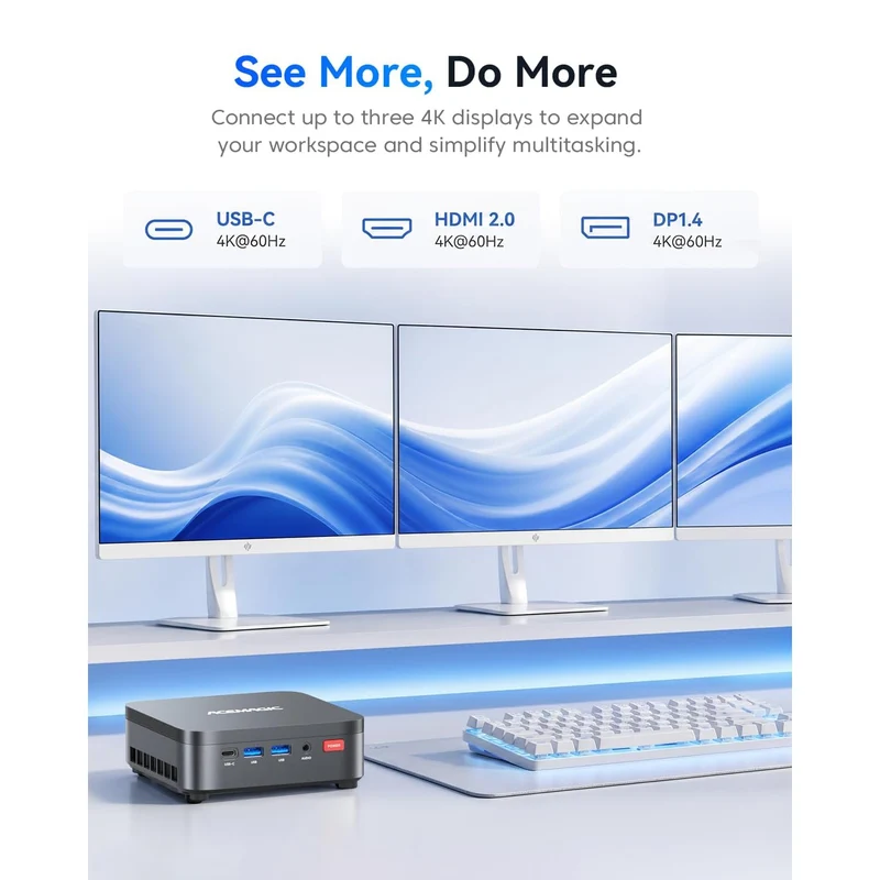 Mini PC Acemagic K5 16 GB RAM 512 GB SSD, con AMD Ryzen 5 7640HS y Windows 11 Pro