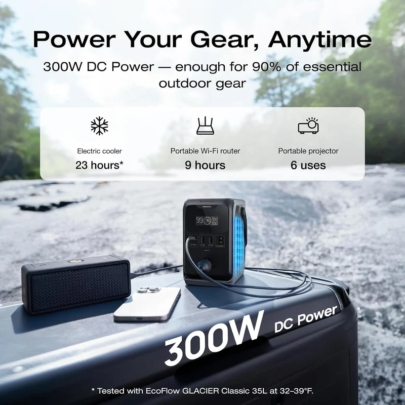 Power Bank EcoFlow TRAIL, Carga 300 W, Negro y Gris