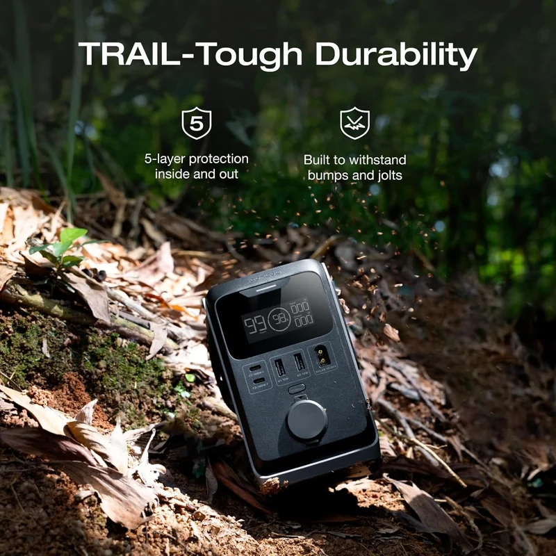 Power Bank EcoFlow TRAIL, Carga 300 W, Negro y Gris