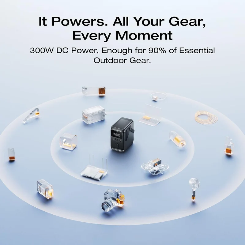 Power Bank EcoFlow TRAIL, Carga 300 W, Negro y Gris