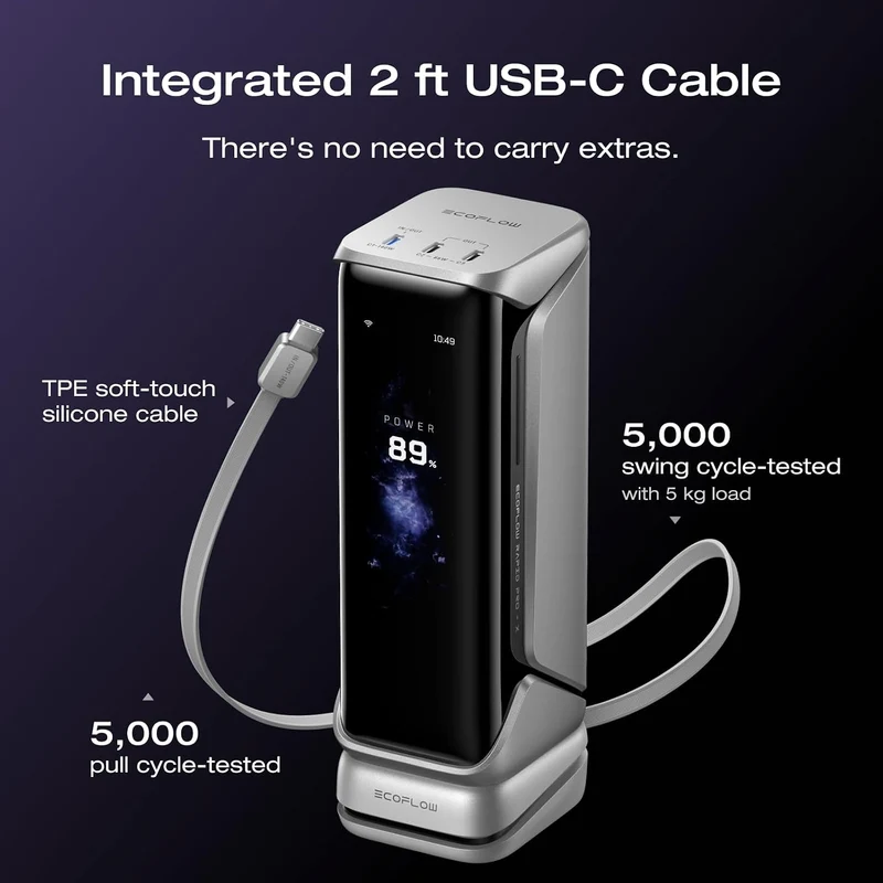 Power Bank EcoFlow RAPID Pro X, 27650 mAh, Carga 300 W, Dark Negro