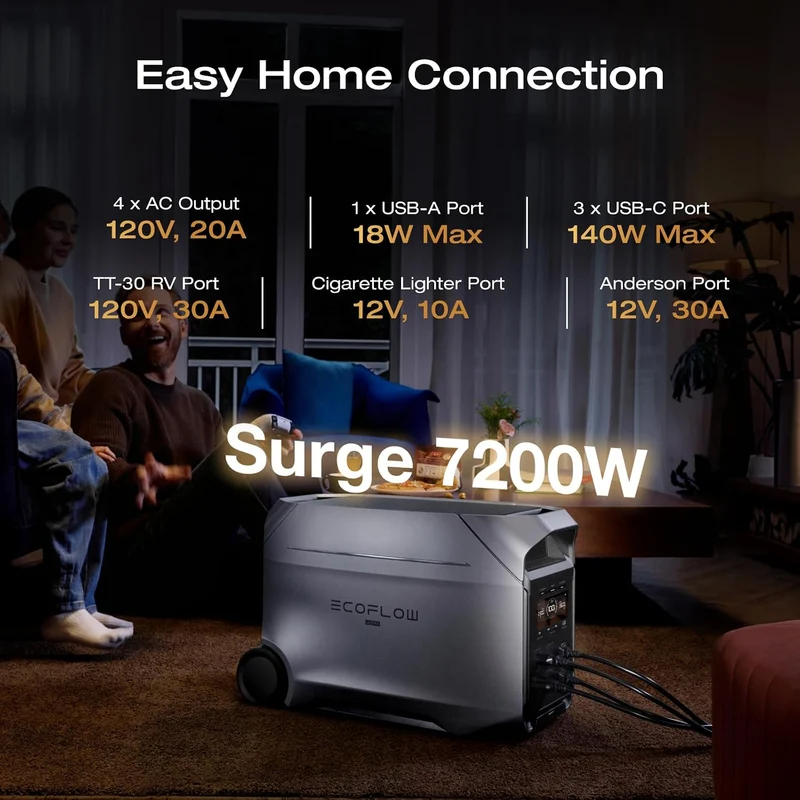 Estación de Energía Portátil EcoFlow DELTA 3 Ultra, 3072 Wh, 3600 W