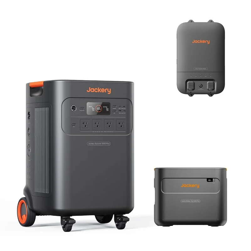 Estación de Energía Portátil Jackery Explorer 5000 Plus, 7200 W, con Interruptor de Transferencia, Negro