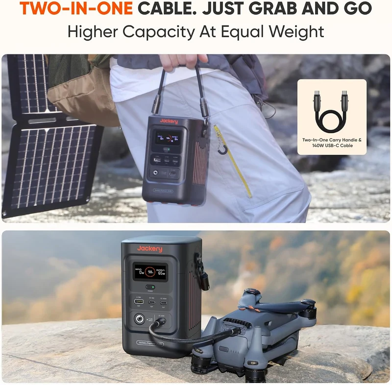 Estación de Energía Portátil Jackery Explorer, 2000 W, Negro