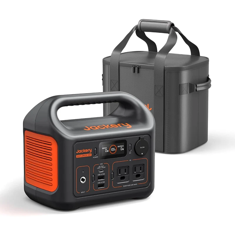 Estación de Energía Portátil Jackery Explorer, 292 Wh, 300 W, con Bolso de Transporte, Naranja