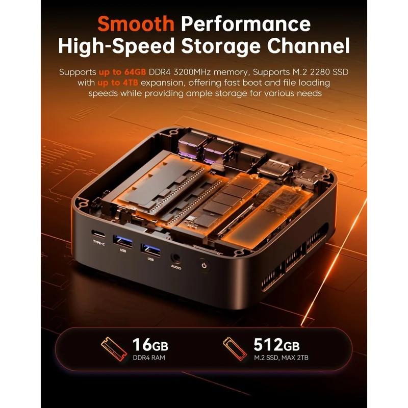 Mini PC Acemagic K1 16 GB RAM 512 GB SSD, con AMD Ryzen 5 7430U