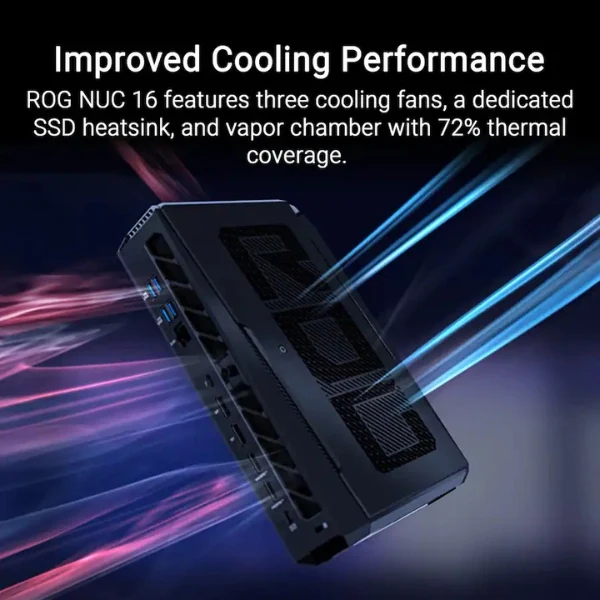 PC Gaming ASUS ROG NUC 16 AI - Intel Core Ultra 7 270HX Plus - 32GB DDR5 - 1TB SSD PCIe 4.0 - NVIDIA GeForce RTX 5060 8GB GDDR7 - Windows 11 Home - Negro