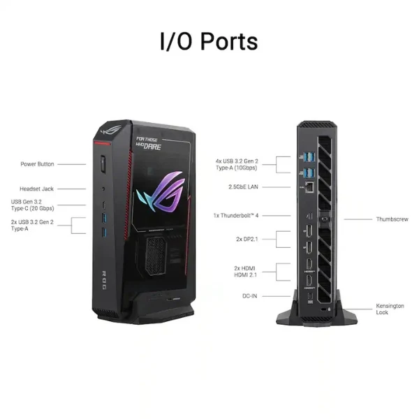 PC Gaming ASUS ROG NUC 16 AI - Intel Core Ultra 7 270HX Plus - 32GB DDR5 - 1TB SSD PCIe 4.0 - NVIDIA GeForce RTX 5060 8GB GDDR7 - Windows 11 Home - Negro