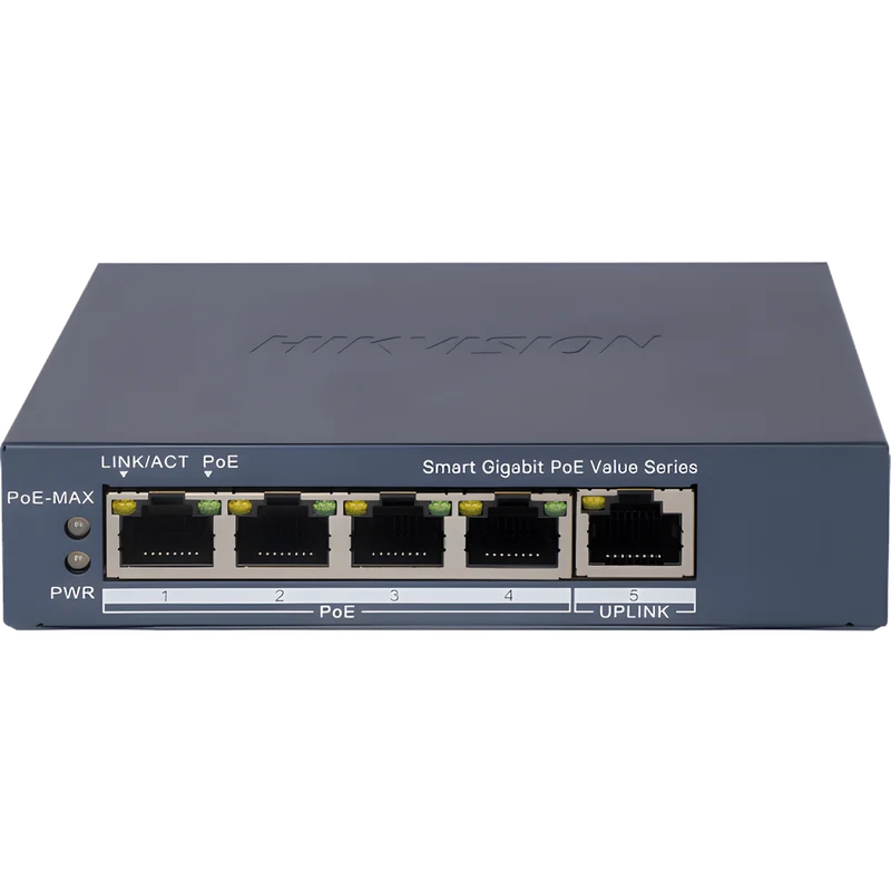 Switch Hikvision Smart Managed DS-3E1505P-EI/M 4 Puertos PoE+ Gigabit