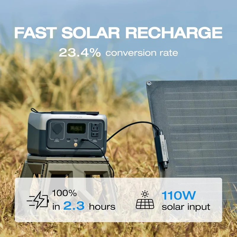 Estación de Energía Portátil EcoFlow RIVER 2, 243 Wh, 600 W