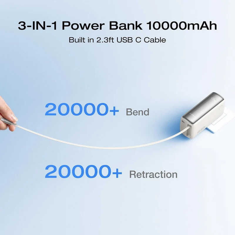 Power Bank EcoFlow RAPID, 10000 mAh, Carga 45 W, Blanco