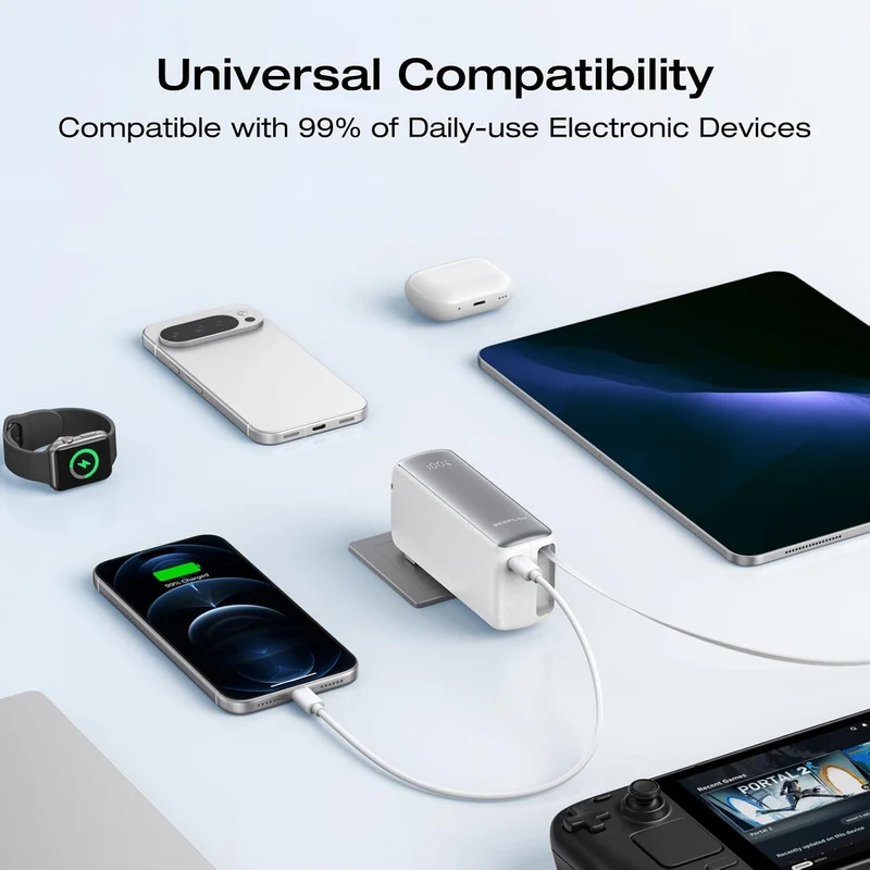 Power Bank EcoFlow RAPID, 10000 mAh, Carga 45 W, Blanco