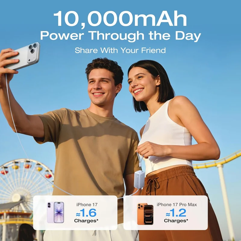 Power Bank EcoFlow RAPID, 10000 mAh, Carga 45 W, Azul