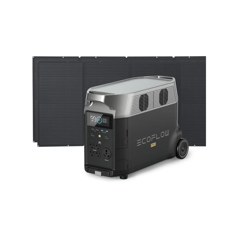 Estación de Energía Portátil EcoFlow DELTA Pro, 3600 W, con 2 Paneles Solares de 400 W