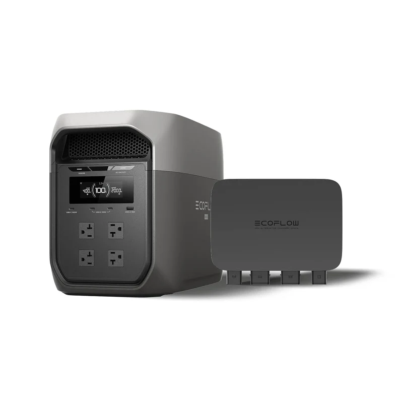 Estación de Energía Portátil EcoFlow DELTA 3 Max, 2400 W, con Cargador de Alternador