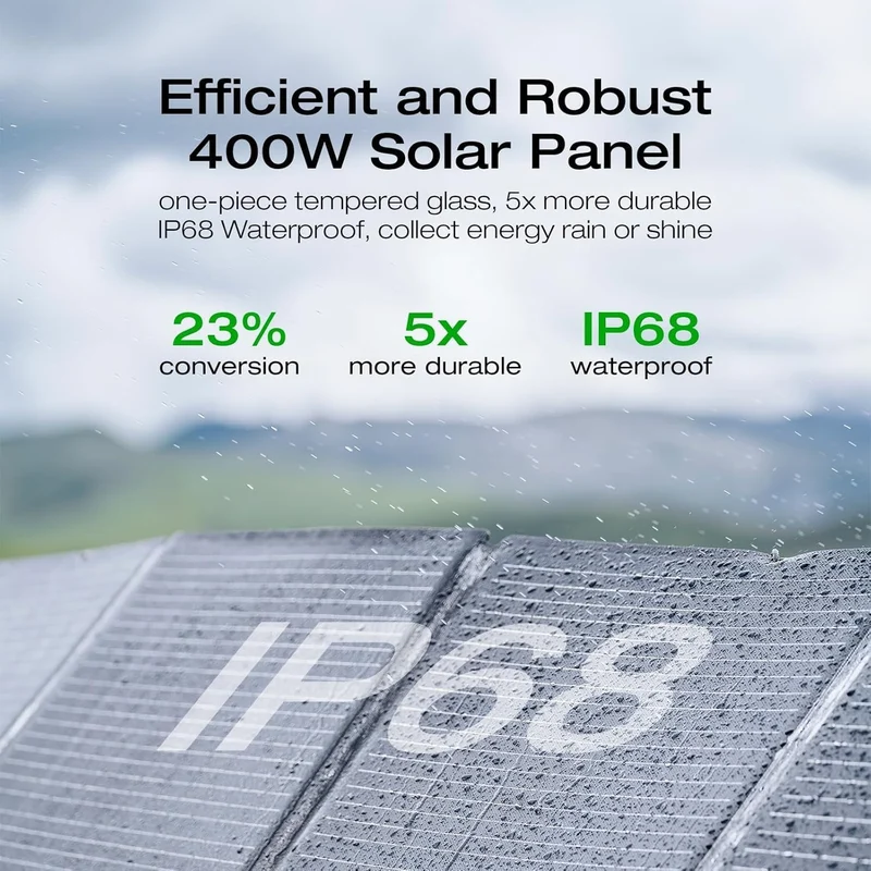 Estación de Energía Portátil EcoFlow DELTA 2 Max, 2048 Wh, 2400 W, con Panel Solar de 400 W