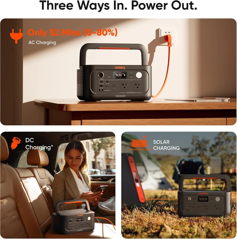 Estación de Energía Portátil Jackery Explorer 500 v2, 512 Wh, 500 W