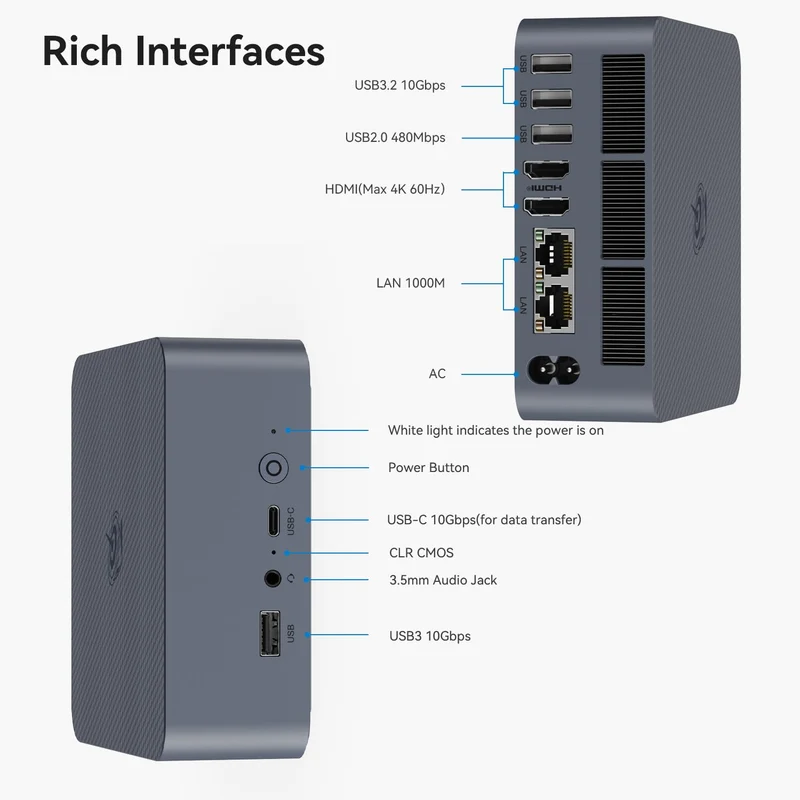 Mini PC Beelink EQi13 24 GB RAM 1 TB SSD, con Intel Core i5 13420H y Windows 11 Pro