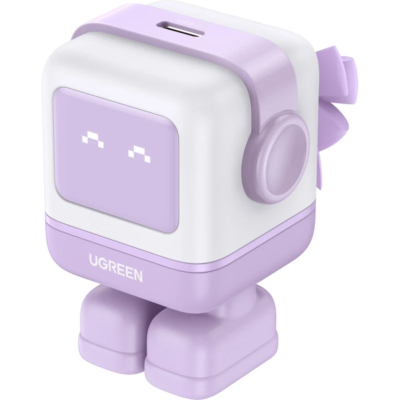 Cargador UGREEN Uno 30W USB-C con Pantalla LED Morado