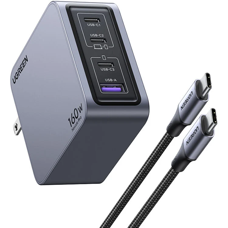 Cargador UGREEN Nexode Pro 160W GaN 4 Puertos USB-C y USB-A