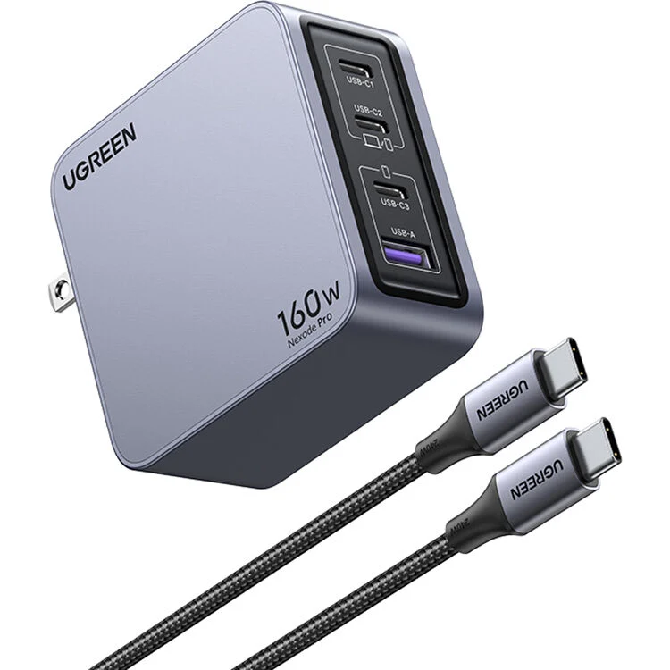 Cargador UGREEN Nexode Pro 160W GaN 4 Puertos USB-C y USB-A