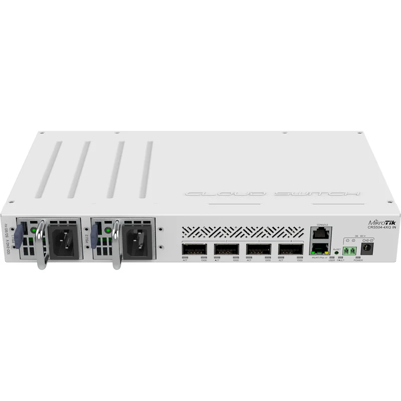 Switch de Red MikroTik CRS504-4XQ-IN 4-Port 100G QSFP28 Managed Network Switch