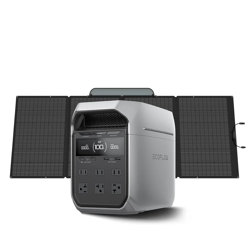 Estación de Energía Portátil EcoFlow DELTA 3 Plus, 1024 Wh, 1800 W, con Panel Solar de 400 W