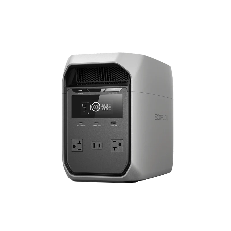 Estación de Energía Portátil EcoFlow DELTA 3 Classic, 1024 Wh, 1800 W, con 2 Paneles Solares de 100 W