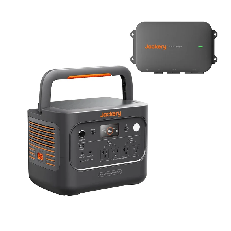 Estación de Energía Portátil Jackery HomePower 2000 Plus v2, 2048 Wh, 2200 W, con Cargador de Alternador