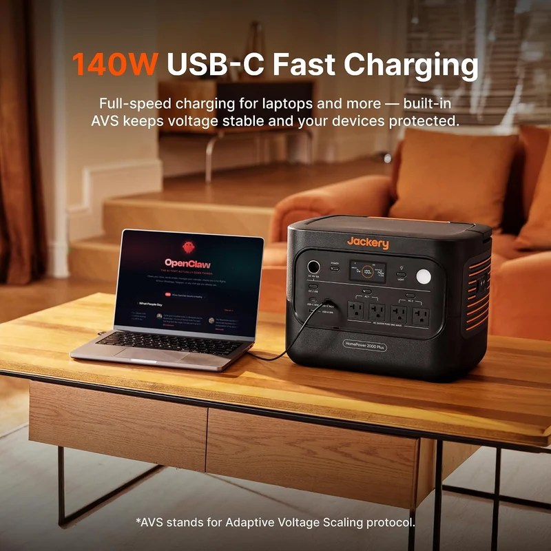 Estación de Energía Portátil Jackery HomePower 2000 Plus v2, 2048 Wh, 2200 W, con Cargador de Alternador