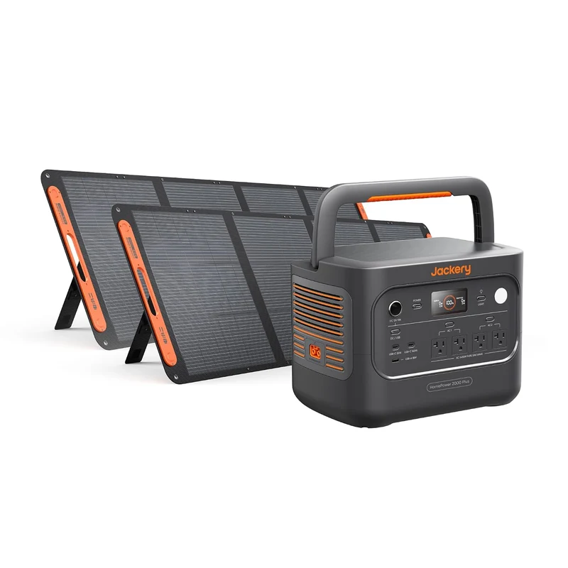 Estación de Energía Portátil Jackery HomePower 2000 Plus v2, 2048 Wh, 2200 W, con 2 Paneles Solares de 200 W