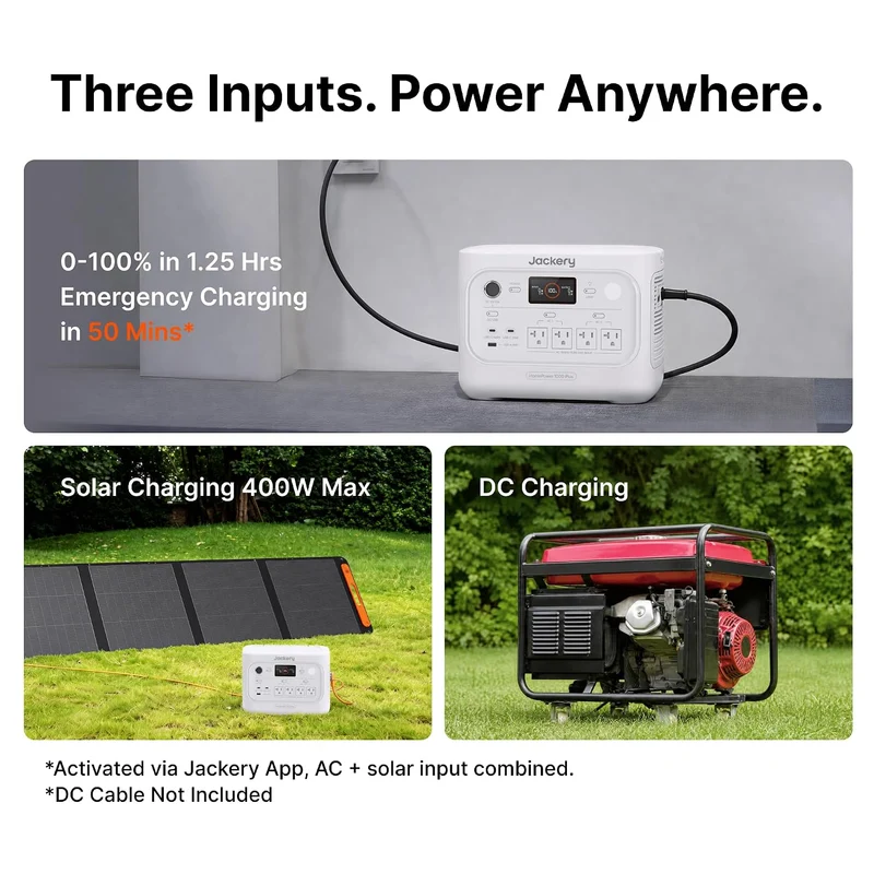 Estación de Energía Portátil Jackery HomePower 1000 Plus v2, 1800 W, Blanco